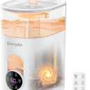 Humidifiers for Bedroom Large Room Home - GloryAir 6L Quiet Top Fill Cool & Warm Mist Humidifier with Smart Humidity Control, Remote Control, 7-Color Light, Humidistat, Oil Diffuser (White)