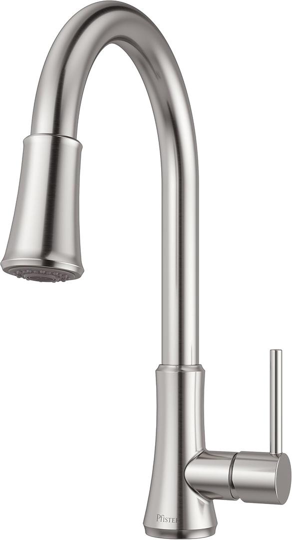 Pfister Pfirst Series Kitchen Faucet with Pull-Down Sprayer, Single Handle, High Arc, Stainless Steel Finish, G529PF2S (1 Pack)