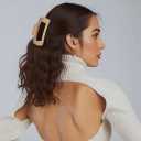 Fashion Hair Clips, Cloud Hair Pins for Women, 3.9 inch Hair Claw Clip for Thick/Fine/Thin/Curly Hairstyle, White 3 Pack