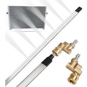 39" Radiator Cleaning Wand, 4500 PSI Stainless Steel Car Truck Power Washer Wand Radiator Flush And Cleaner Tool with 25 Fan Nozzles, w/Pressure Washer Gun Adapter for Cars,rucks,RVs,Heavy Equipment