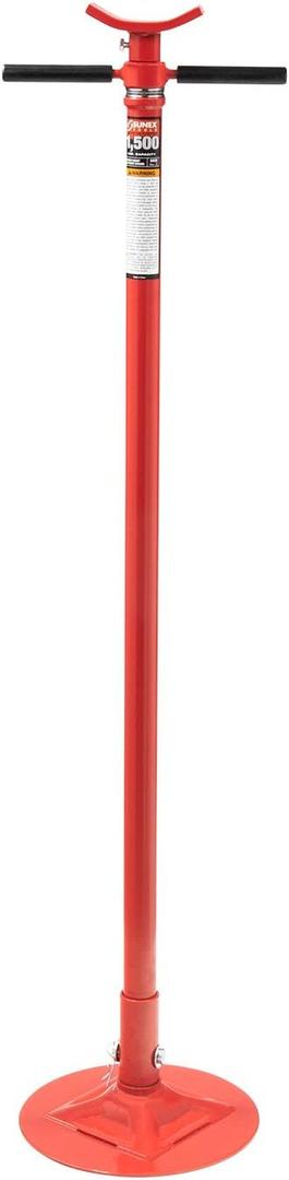 Sunex 6809A, Underhoist Support Stand,  Ton Capacity, 12 Inch Diameter Base, Contoured Saddle, Bearing Mounted Spin Handle, Self-Locking ACME Threaded Screw, Supports Vehicle Components (Regular)