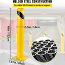 VEVOR Safety Bollard, 48 Inch Height Bollard Post, 5.5 Inch Diameter Steel Pipe Safety Bollard Post, Yellow Steel Bollard, Steel Safety Bollard with 8 Anchor Bolts, Perfect for Traffic-Sensitive Area