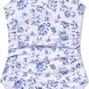Girls Swimsuits One Piece Ruched Sleeveless Swimwear Back Cut Out Girls Bathing Suit for 13-14Years