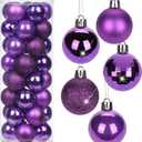 1.57" Purple Christmas Balls Ornaments 40 Pcs Shatterproof Christmas Ornaments Set Halloween Balls Ornaments Dark Purple Ornament for Xmas Tree Holiday Party