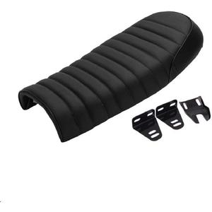 Motorcycle Cafe Racer Seat Universal Flat Brat Vintage Saddle Seat For CB Yamaha XJ (Black)