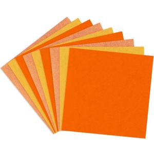 Whaline 30Pcs Fall Orange Felt Fabric Sheets Soft Thick Assorted 3 Colors Craft Felt Pack for Autumn Thanksgiving DIY Crafts Sewing Patchwork Art Projects, 6 x 6 Inch