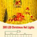 LED Christmas Net Lights, 300LED 32FT Waterproof String Lights with Timer Remote, Tree Trunk Wrap Christmas Net Lights for Indoor Outdoor Home Tree Palm Pillar Xmas Party Yard Decoration, Warm White