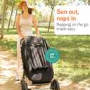 Stroller Sun Shade Cover - UPF 50+ Stroller Cover, Baby Sun Protection, Breathable Blackout Mesh Baby Sun Shade, Stroller Shade with Zip-up Window, 6+ Months (+Travel Bag)