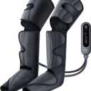 SHINE WELL Leg Compression Massager, Leg Massager for Circulation and Pain Relief, Air Compression Leg Massager with 3 Modes 3 Intensities 2 Extenders and Adjustable Wraps