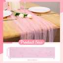 4pcs Pearl Table Runner Spring Summer Rustic Boho 10ft Tulle Table Runner for Baby Shower Wedding Veil Holiday Dessert Table Decor Pink