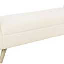 HomePop Modern Storage Bench with Wood Legs Home Dcor|Bench with Storage for Living Room & Bedroom - Sherpa Cream