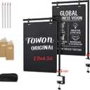 2-Pack Clamp-On Desk Chalkboard Signs - Desk Edge Double-Sided Hanging Menu Boards (8 x 11 Inch) - Detachable Tabletop Blackboards with C-Clamp Mounts for Cafe Counter, Office & Wedding & Kitchen