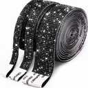 3 Rolls 6.6 Yards Self-Adhesive Crystal Rhinestone Diamond Ribbon, DIY Rhinestone Stickers Strips with 2 mm Rhinestones for Arts Crafts,Car Computer Makeup Mirror Decoration(Dark Black)