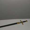 SZCO 33" Excalibur Medieval Sword King Arthur Replica Cosplay Sword with Stainless Steel Mirror-Finish Blade, with Gold Guard & Scabbard for Display, Costume, Decor & Collectors