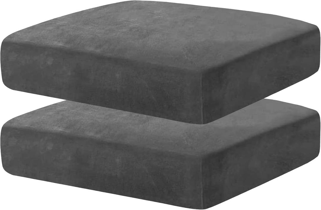 Elastic Sofa Seat Slipcover, Thick Cushion Cover Furniture Protector for Individual Couch Cushions with High Elasticity Light Grey 6 pcs 26"