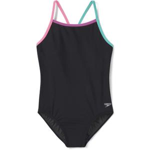 Speedo Girl's Swimsuit One Piece Thin Straps (14, Cyclamen)