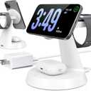 3 in 1 Wireless Charging Station for Apple, Charger Stand for Multiple Apple Devices, Wireless Charging Station for iPhone 16/15/14/13/12 Series, Wireless Charger for AirPods, iWatch Series (White)