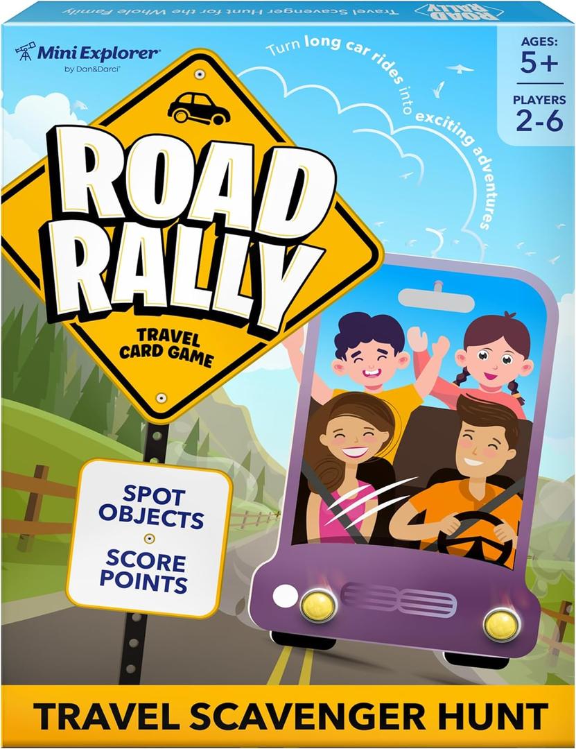 Mini Explorer Road Rally Travel Scavenger Hunt Card Game for Kids - Roads Trip Car Games & Activities Must Haves Essentials - Eye Hide & Seek Found Spy Summer Camping Toys Ages 5 6 7 8 9 10 11 12