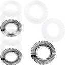 Shappy Hairband, 9 Pieces Full Circular Stretch Comb Flexible Plastic Circle Comb Stretch Hairband Headband Holder for Women Girls, 3 Colors (Black, White, Clear)