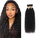 #1B Kinky Curly Bundles Wet and Wavy Bundles Human Hair 20 22 24 inch Curly Wave Human Hair Weave Bundle 150g