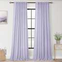 Jolilight Lavender Purple Linen Curtains 84 Inch Length 2 Panels Set for Living Room Back Tab Semi Sheer Light Filtering Window Curtain for Kids Bedroom Light Purple Cute Decor Privacy Modern Elegant