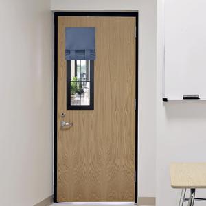 RYB HOME 2 Panels Classroom Door Window Cover, Blackout Shades for Classroom Windows and Doors Cover Lockdown Shades, Room Darkening Design Blocks Views, W 8 x L 36, Stone Blue