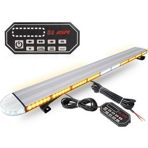 ASPL 49 inch Low Profile Rooftop Emergency Strobe Lights Bar Flashing Warning Security Traffic Advisor Hazard/Full Aluminum/Take Down & Alley Light for Trucks Tow Construction Vehicles (Amber)