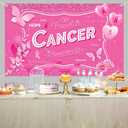 7x5ft Breast Cancer Awareness Banner Backdrop October Breast Cancer Month Decorations Pink Ribbon Party Banner Butterfly Love Hope Faith Strength Party Charity Activities Fundraising