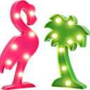AceList Tropical Luau Party Supplies Flamingos Palm Trees Sign Light for Hawaiian Themed Party Decoration Birthday Bedroom Wall Decor Table Centerpieces