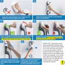 LEVERLOC Grab Bars for Bathtubs and Showers 2 Pack Suction Grab Bar, Heavy Duty 12 Inch Shower Handle Removable Bath Handrails for Seniors and Elderly, Bathroom Safety Grip No Drilling Waterproof Grey