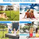 Standing Misters for Outside Patio, Adjustable Height 5.3 FT Stand Misting System for Cooling Outdoor, Portable Water Mister for Mist Playing, Patio Cooling, Backyard, Sprinkler
