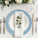 Light Blue Charger Plates, 13" Round Chargers for Dinner Plates, Plastic Chargers for Parties, Table Setting, Holidays, (Set of 6)