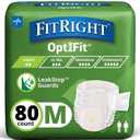 Medline FITPLUSMD FitRight Plus Briefs, Heavy Absorbency, 32"-42", Medium (4 Packs of 20)