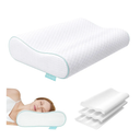 Cervical Neck Pillow, Side Sleeper Pillow for Neck Pain Relief, Adjustable Contour Pillow for Sleeping, Ergonomic Memory Foam Pillow, Orthopedic Cooling Pillow Back Stomach Sleeping, Queen Size
