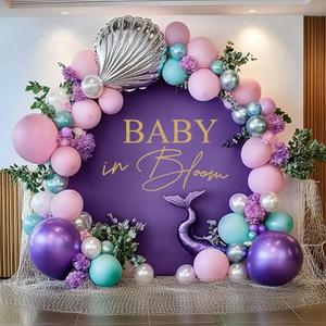 Gallety 7.2 FT Purple Round Backdrop Cover for 5 to 7.2ft Round Backdrop Stand - Adjustable Circle Arch Background Cover for Wedding Birthday Party Photography Baby Shower Decoration