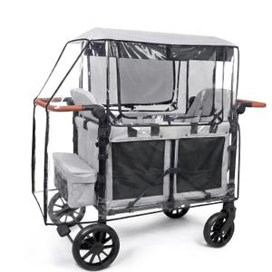 Clear Stroller Rain Cover for Trolley Cart, Rain Cover for Wagon Stroller with Mosquito Net, Big Size Suitable for The WonderFold W4 Original, Waterproof Picnic Camping Accessories (Cart Not Included)
