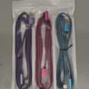 Teeind USB Type C Cable 2.1A Fast Charging: [90 Degree/6ft/3Pack] Nylon USB C Cord Right Angle Compatible with Samsung Galaxy S23/S22/9/Note 10, USB C Charger-Blue/Magenta/Purple