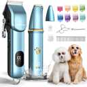 Dog Grooming Kit, Dog Clippers for Grooming for Thick Curly Coats, Professional Pet Hair Shaver Paw Trimmer Cordless Rechargeable Low Noise for Dogs Cats Animals Face Ear