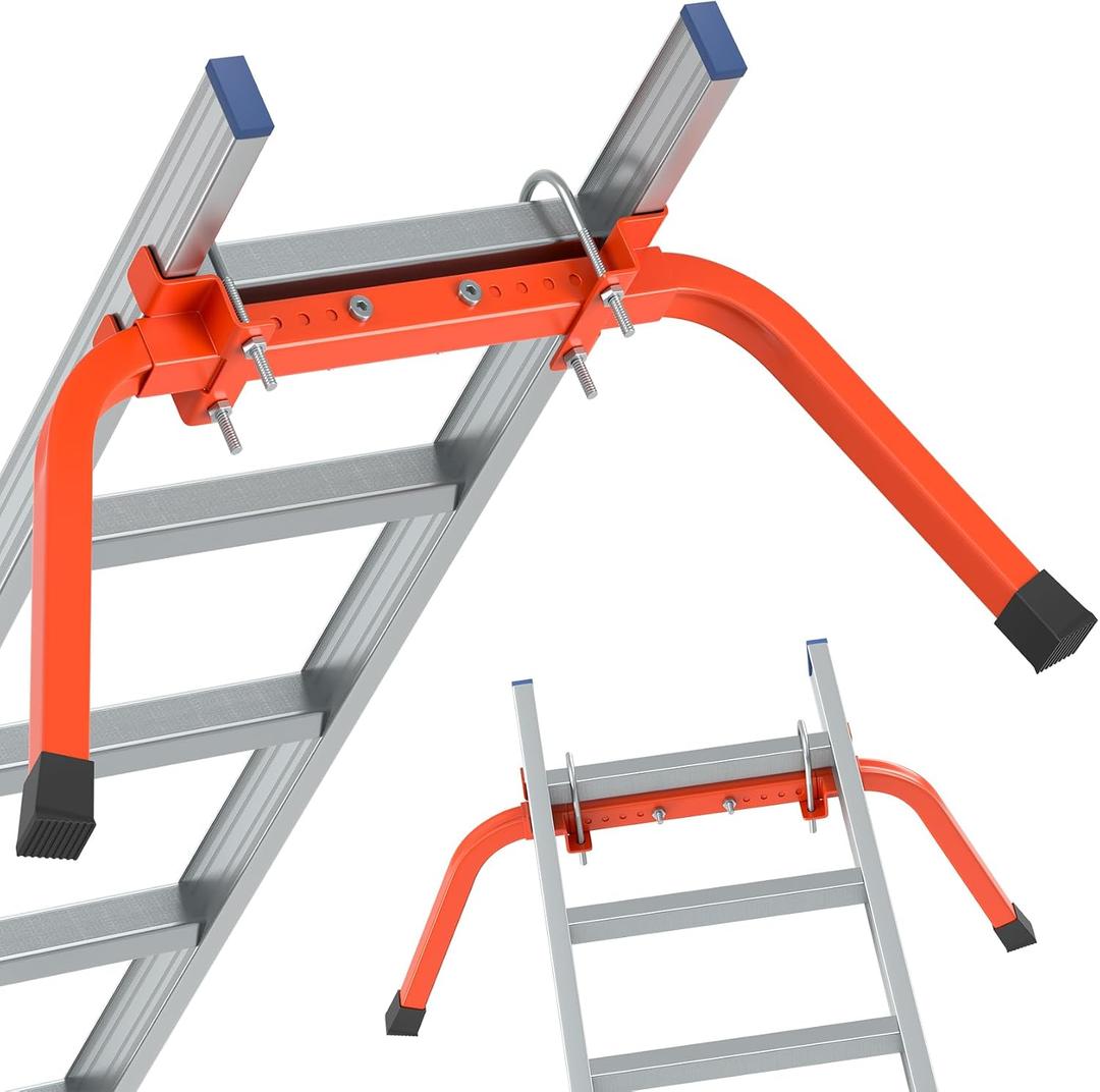 Mr Ironstone Extension Ladder Stabilizer for Roof Gutter&Wall, Sturdy Ladder Standoff Stabilizer with Non-Slip Rubber, Ladder Accessories Ladder Stand Off with U Bolt, Weight Capacity Up to 500LBS