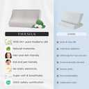 THXSILK 19 Momme 100% Mulberry Silk Pillowcase for Contour Memory Foam Pillow, Contour Pillow Case Cover, Cervical Pillow Case, Pack of 1(Grey, 21"x14.5"x4.9"/4.2")