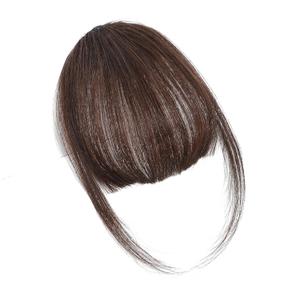 Clip in Bangs 100% Real Human Hair, Fake Bangs Hair Clip on Bang for Women, Medium Brown Wispy Bang Fringe with Temples Hairpieces Extensions for Daily Wear (Medium Brown, Wispy Bangs)