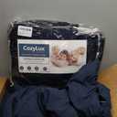 CozyLux Queen Comforter Set Navy Blue, 7 Pieces Bed in a Bag, Blue Comforter Queen Size, All Season Bedding Sets with Stitch Quilted Comforter, Flat Sheet, Fitted Sheet, Pillowcases