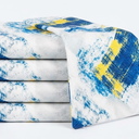 Blue Yellow Set Of 5 Pillow Cases 17x17