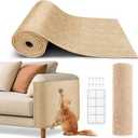 Cat Scratch Furniture Protector, Trimmable Self-Adhesive Carpet, DIY Climb Cat Scratcher Mat for Covering Cat Tower and Couch Protector from Cat Claws (78.7x15.8in Beige)