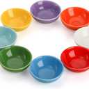 ZENFUN Set of 8 Ceramic Pinch Bowls Set, 3.5 Oz Porcelain Round Sauce Dipping Dishes, Mini Terracotta Dessert Bowls, Condiments Bowls in Bulk for Kitchen, Cooking Prep, Parties, Decor, Sushi