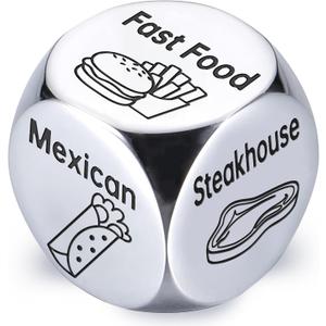 Fathers Day Dad Gifts from Daughter Son Wife Dad Birthday Gifts for Him Her Women Men Girlfriend Boyfriend Couple Anniversary Steel Food Decision Dice Funny Present for Christmas Stocking Stuffers