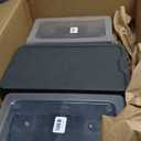 Storex Small Cubby Bins  Plastic Storage Containers for Classroom with Non-Snap Lid, 12.2 x 7.8 x 5.1 inches, Black, 5-Pack (62463U05C)