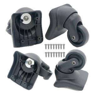 Universal Luggage Wheels Replacement Kit for Suitcase, Steel Core 360 Silent Spinner Wheels for Suitcases - Fits Major Brand Rolling Luggage (4 Pcs) Universal Luggage Wheels Replacement Kit for Suitcase, Steel Core 360 Silent Spinner Wheels for Suitcases - Fits Major Brand Rolling Luggage (4 Pcs)