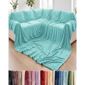 Fleece Blanket Giant 120" x 180" - Ultra-Soft Flannel Throw - Turquoise