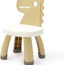 Toddler Chair,Plastic Kids Dino Chair,Sturdy Durable and Lightweight Toddler's Activity Chairs,Anti-Slip Ergonomic Design Kids Step Stool,Indoor or Outdoor Use for Boys Girls Aged 2+ (Yellow)